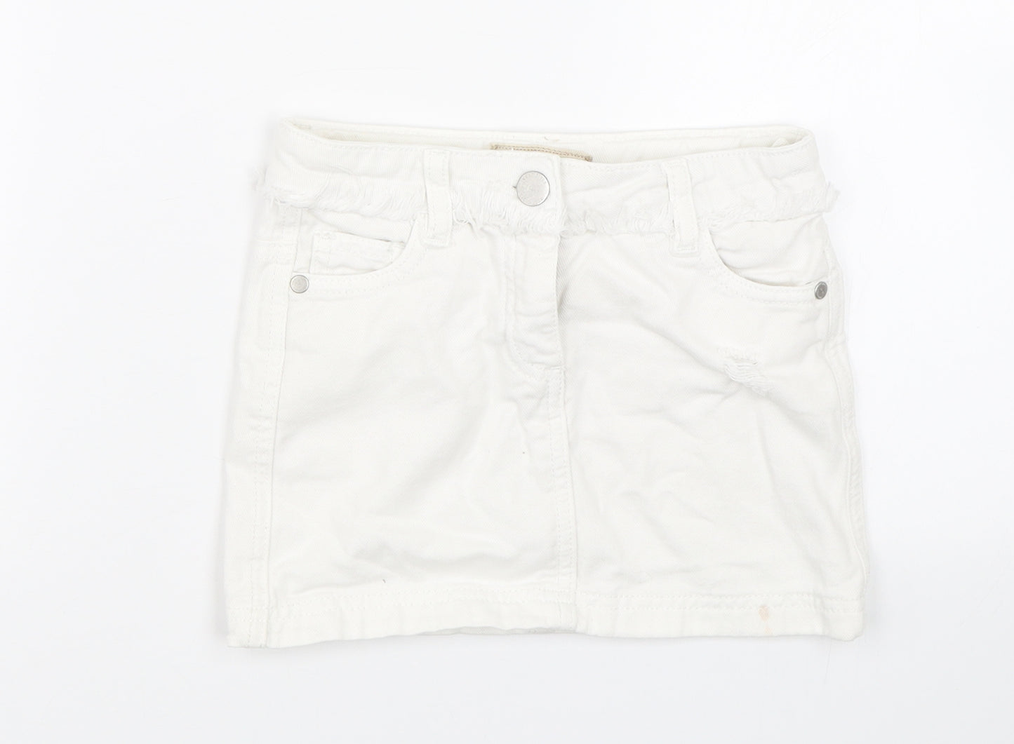 NEXT Girls White  Denim Mini Skirt Size 6 Years