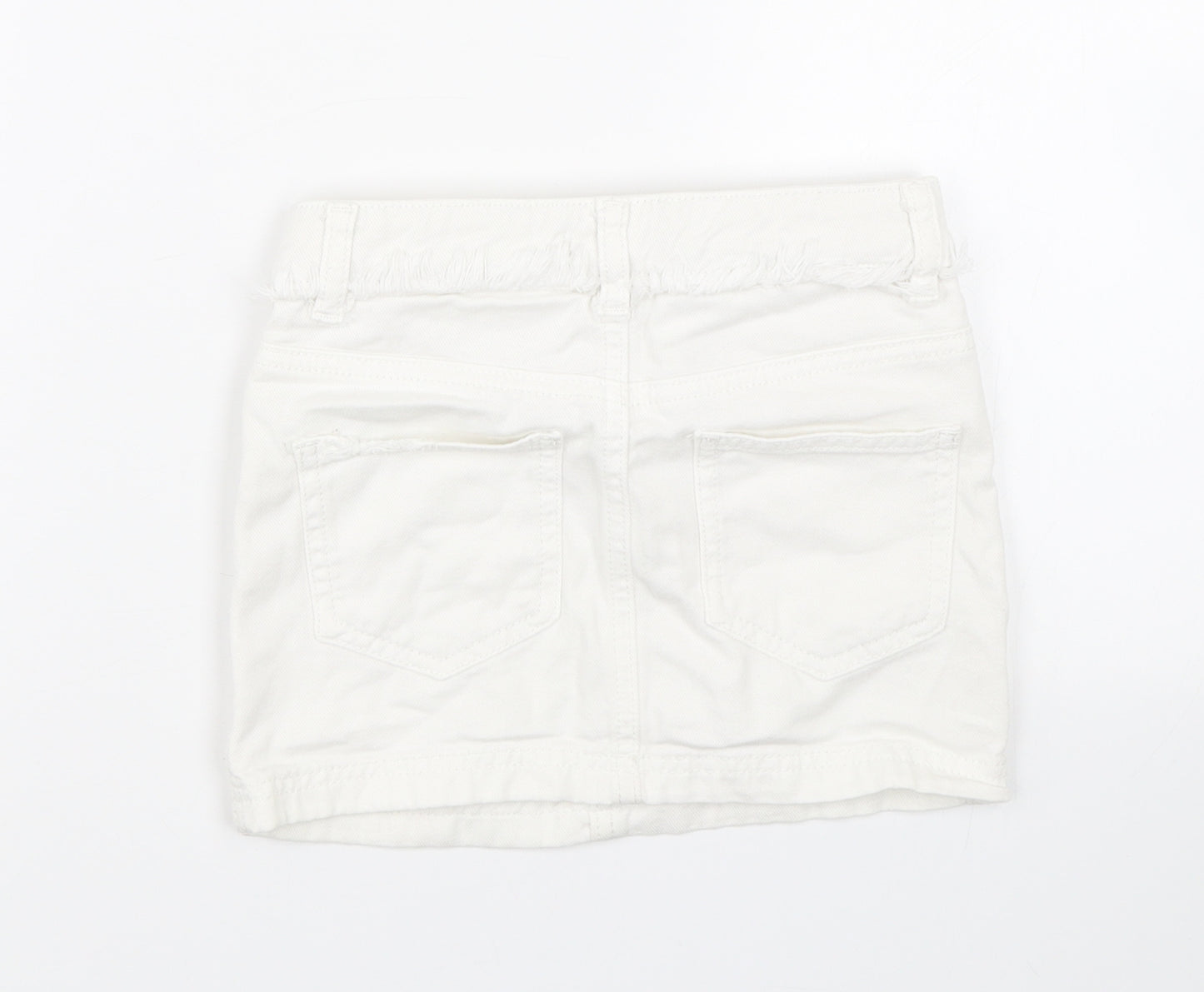 NEXT Girls White  Denim Mini Skirt Size 6 Years