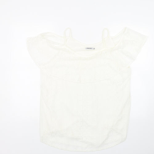 Urban Mist Womens Beige Floral Lace Basic Tank Size XL