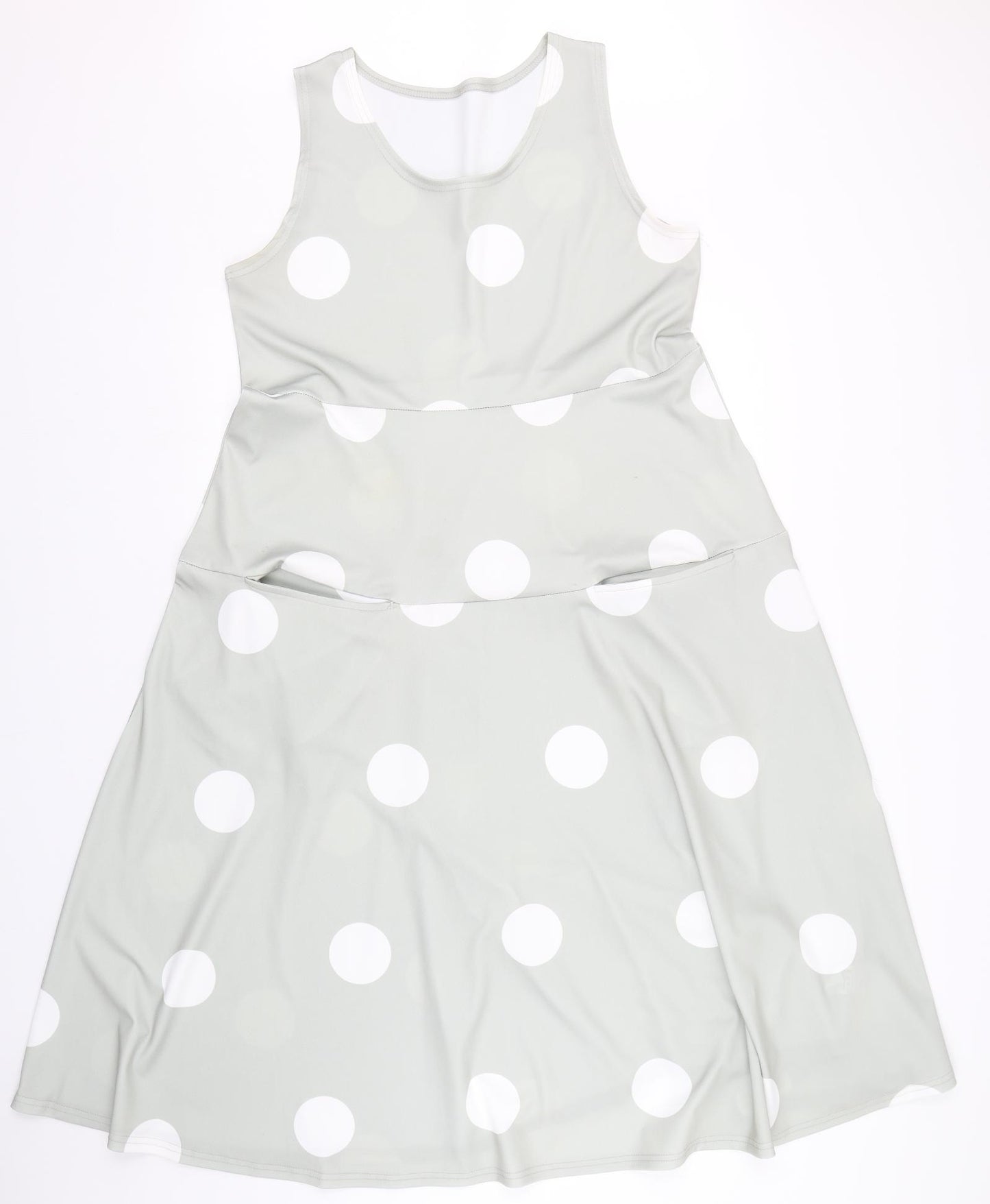 Preworn Womens Grey Polka Dot  Tank Dress  Size 18