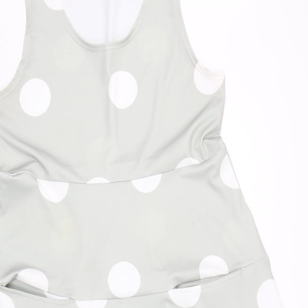 Preworn Womens Grey Polka Dot  Tank Dress  Size 18