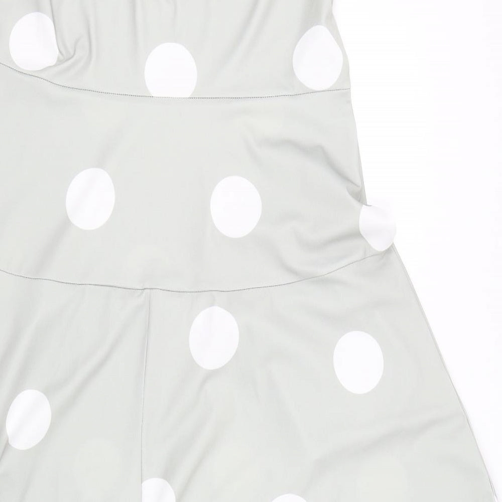 Preworn Womens Grey Polka Dot  Tank Dress  Size 18