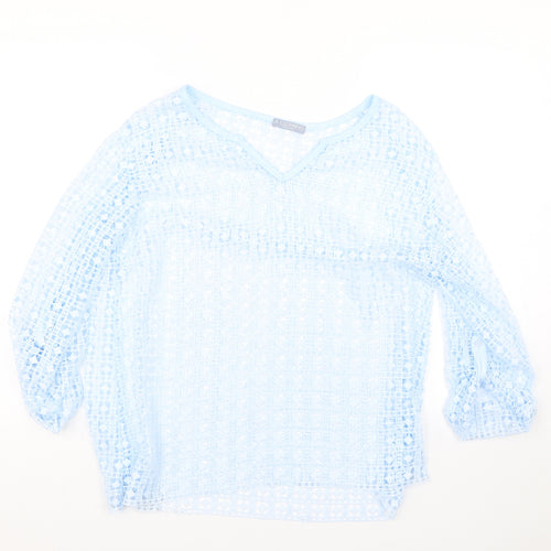 LV Clothing Womens Blue Argyle/Diamond  Basic T-Shirt Size 16