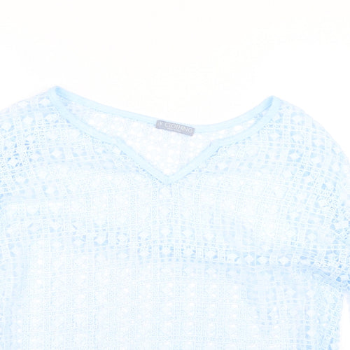 LV Clothing Womens Blue Argyle/Diamond  Basic T-Shirt Size 16
