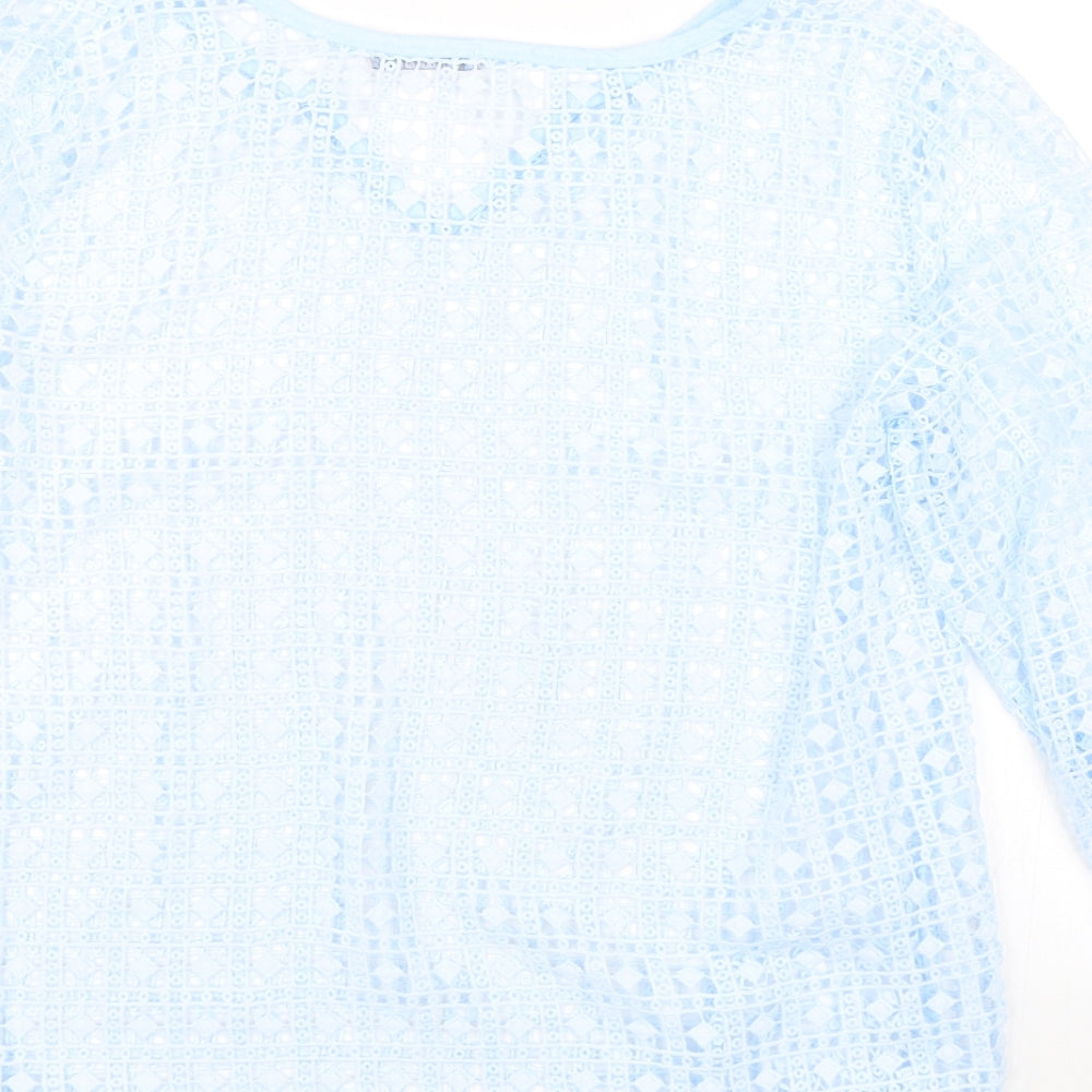 LV Clothing Womens Blue Argyle/Diamond  Basic T-Shirt Size 16