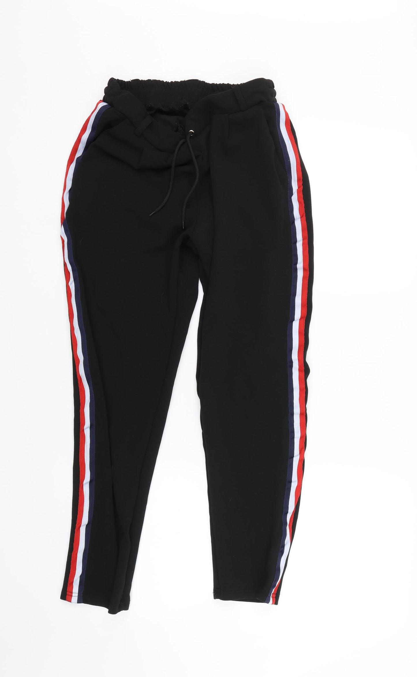 Miss Empire Womens Black Striped  Capri Trousers Size M L24 in