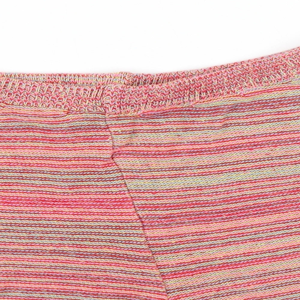 PRETTYLITTLETHING Womens Multicoloured Striped Knit Sweat Shorts Size L