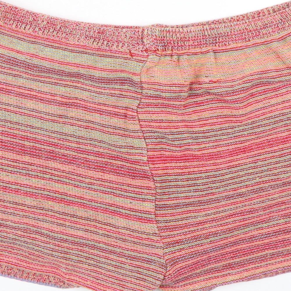 PRETTYLITTLETHING Womens Multicoloured Striped Knit Sweat Shorts Size L