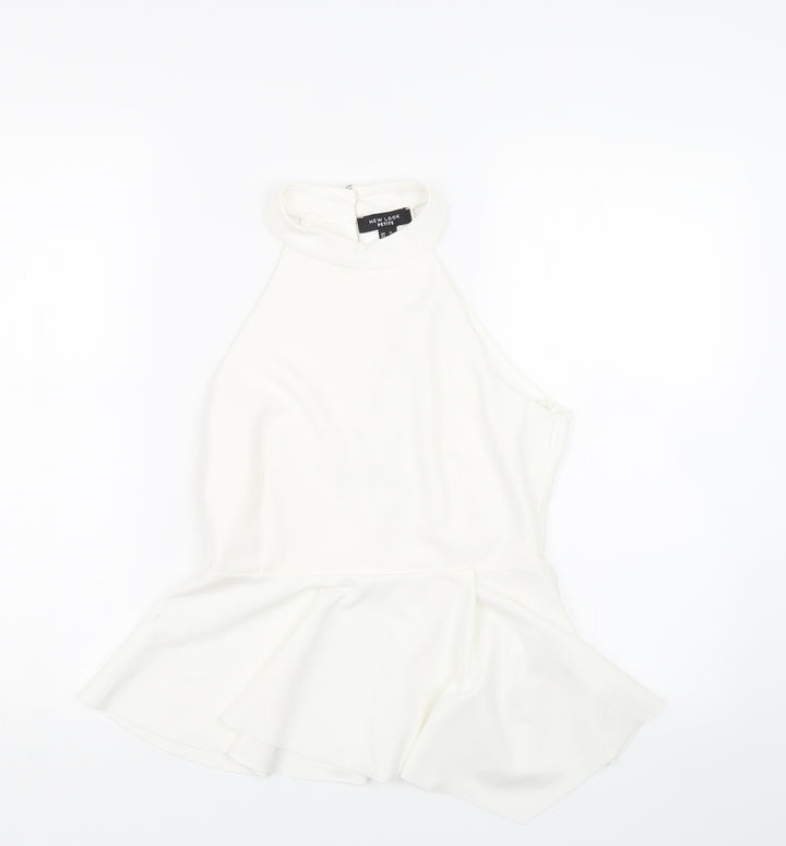 New Look Womens White Wrap T-Shirt Size 12