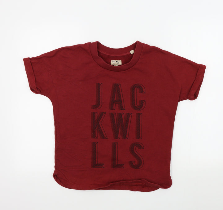 Jack Wills Womens Red Colourblock Basic T-Shirt Size 8