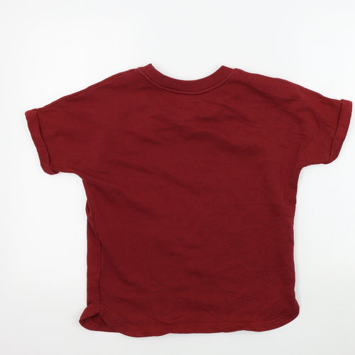 Jack Wills Womens Red Colourblock  Basic T-Shirt Size 8