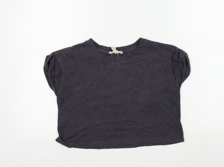 FOREVER 21 Womens Grey Colourblock  Basic T-Shirt Size 8