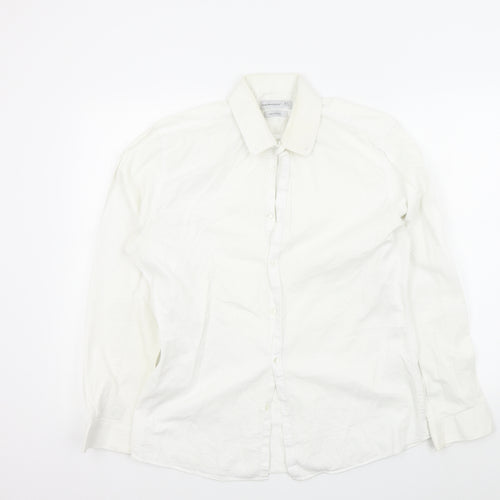 Ceader wood state Mens White Colourblock   Button-Up Size 16.5