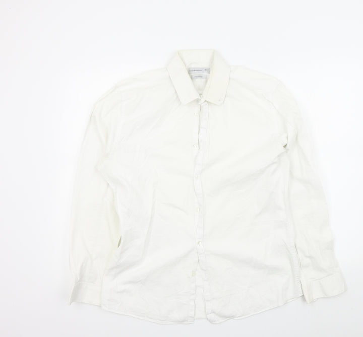 Ceader wood state Mens White Colourblock Button-Up Size 16.5