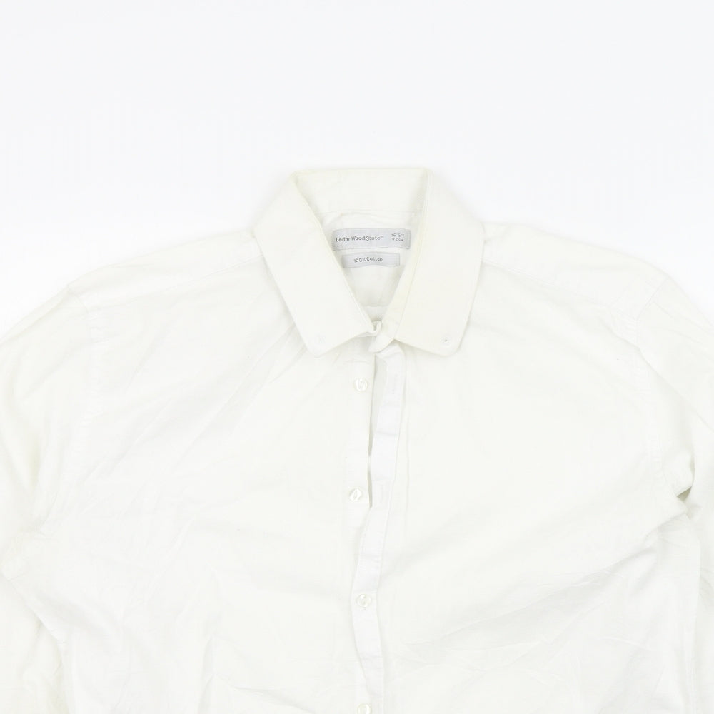 Ceader wood state Mens White Colourblock   Button-Up Size 16.5