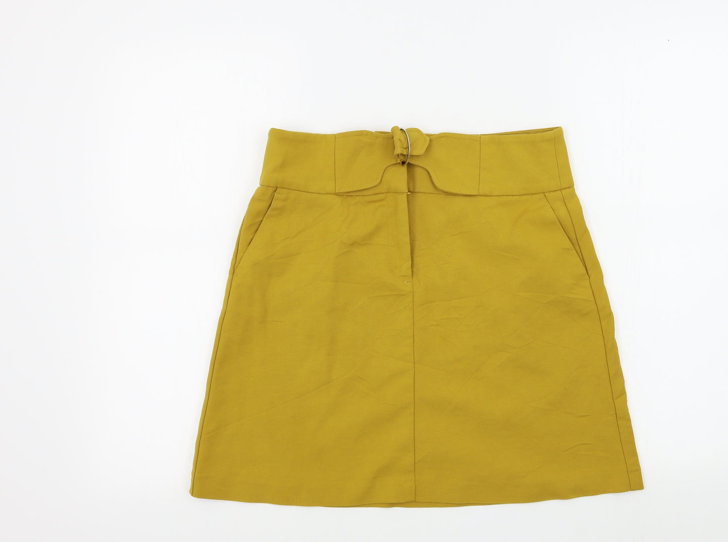 M&S Womens Yellow   A-Line Skirt Size 10