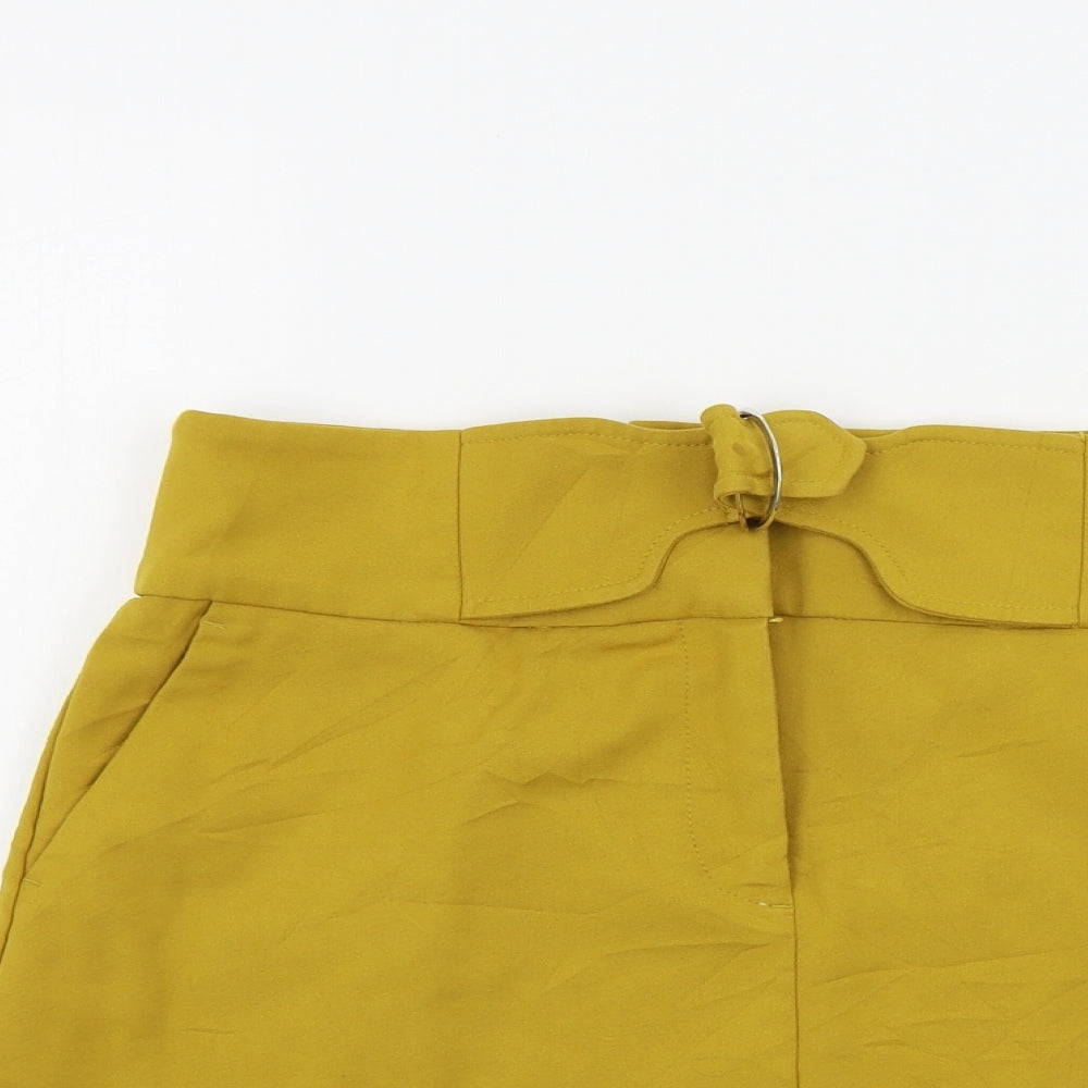 M&S Womens Yellow   A-Line Skirt Size 10