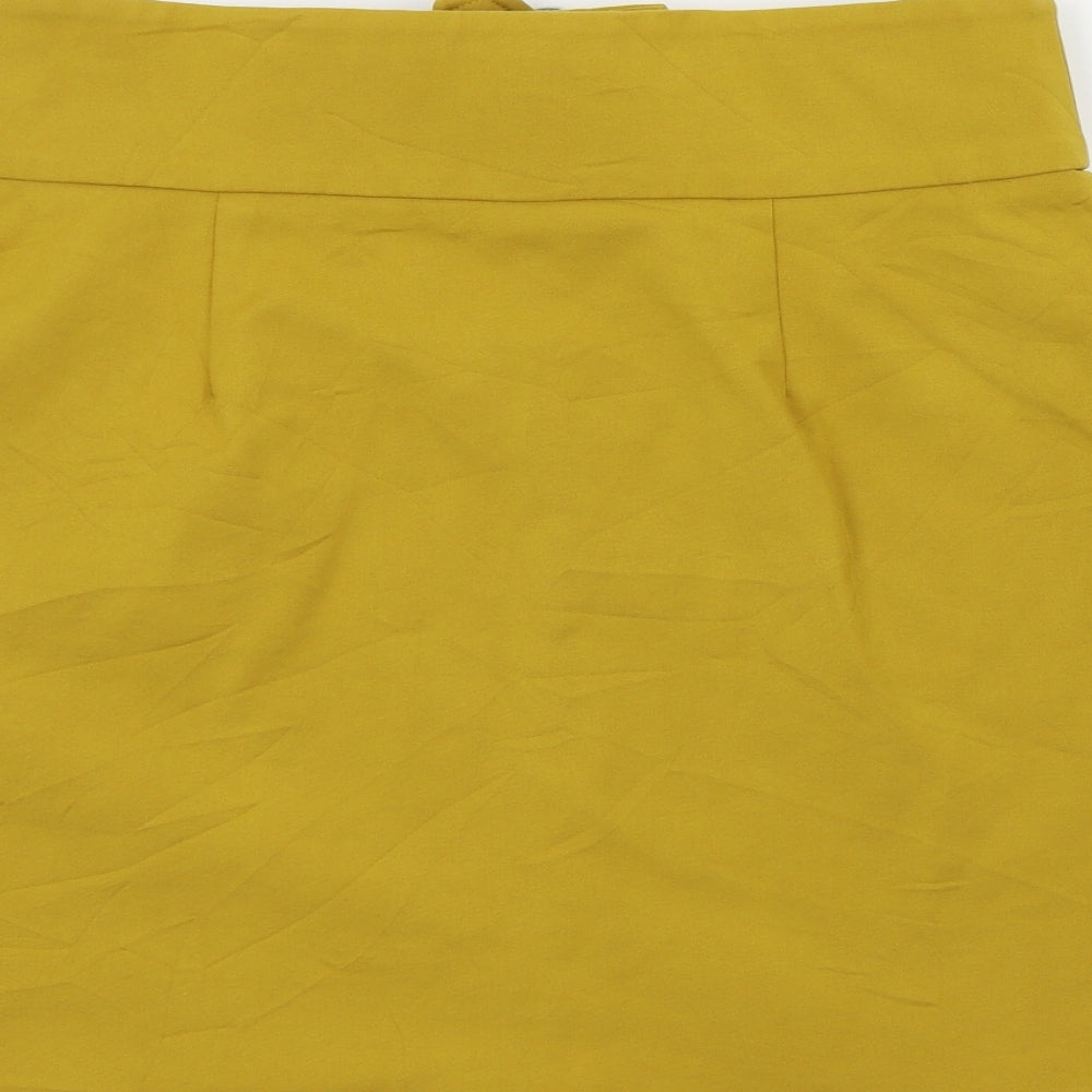 M&S Womens Yellow   A-Line Skirt Size 10