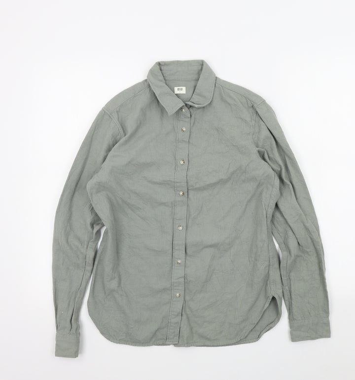uniquo Mens Grey Colourblock Button-Up Size S