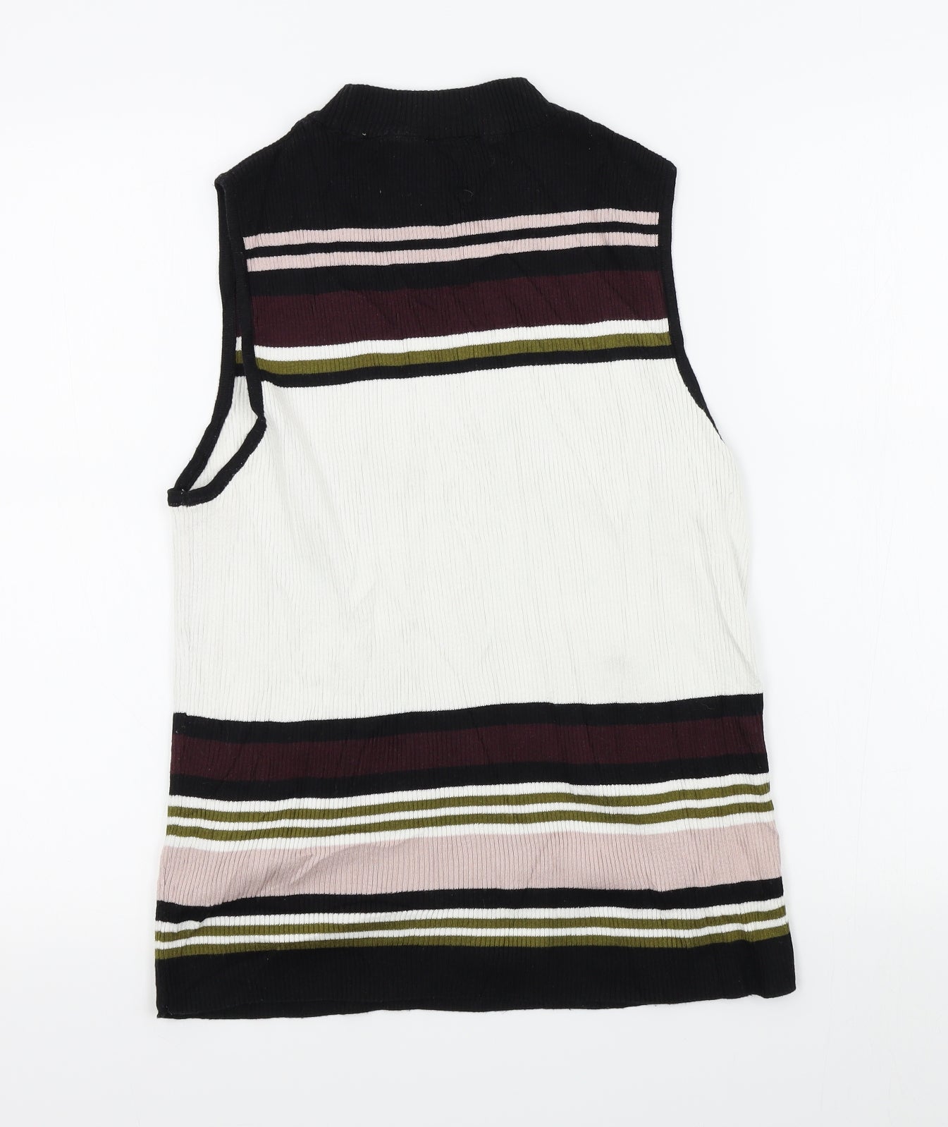 New Look Womens Black Striped  Pullover Jumper Size 18
