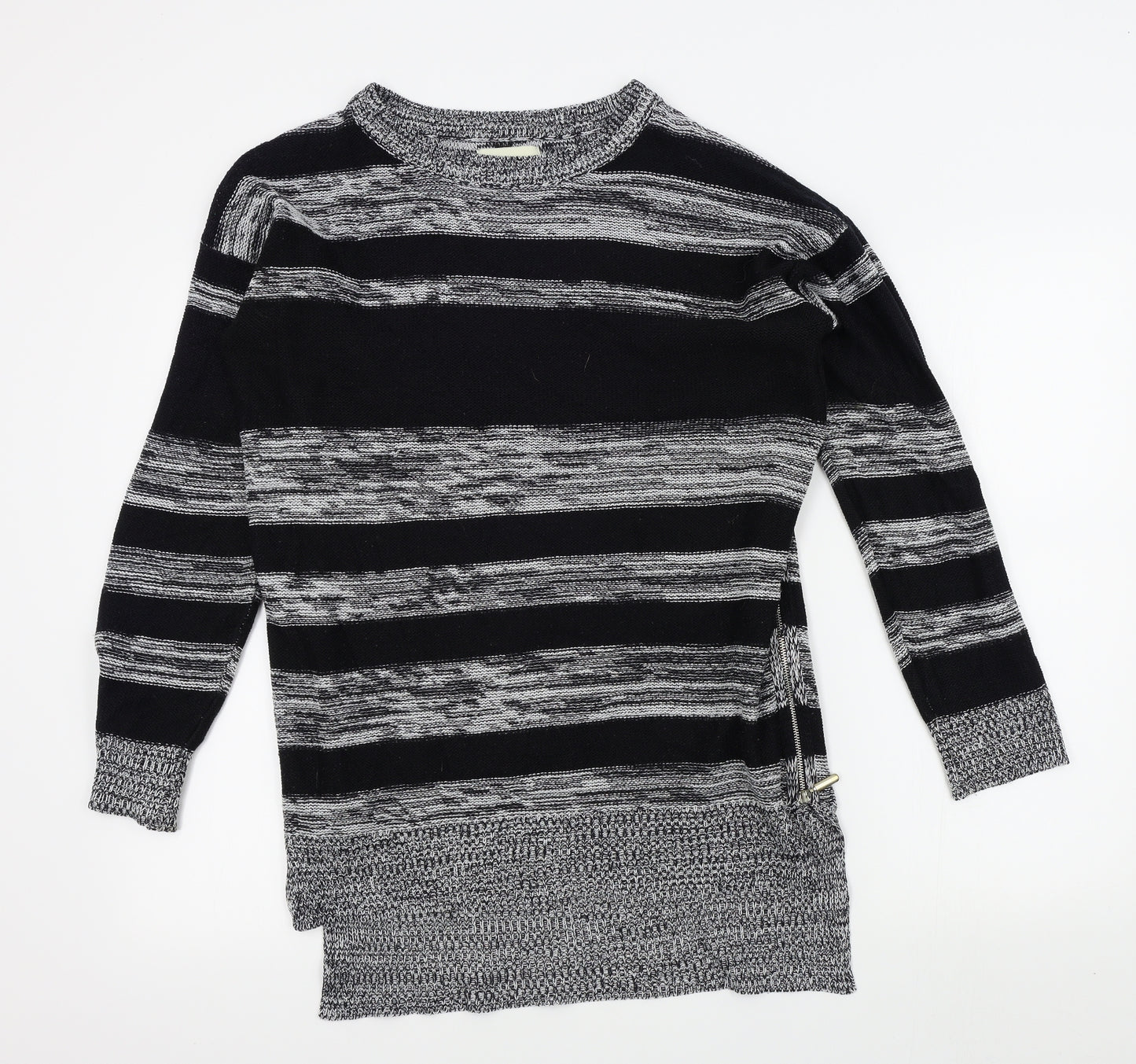 Papaya Womens Black Striped  Pullover Jumper Size M