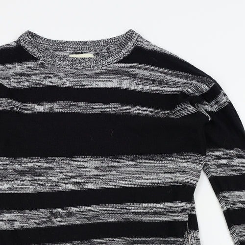 Papaya Womens Black Striped  Pullover Jumper Size M