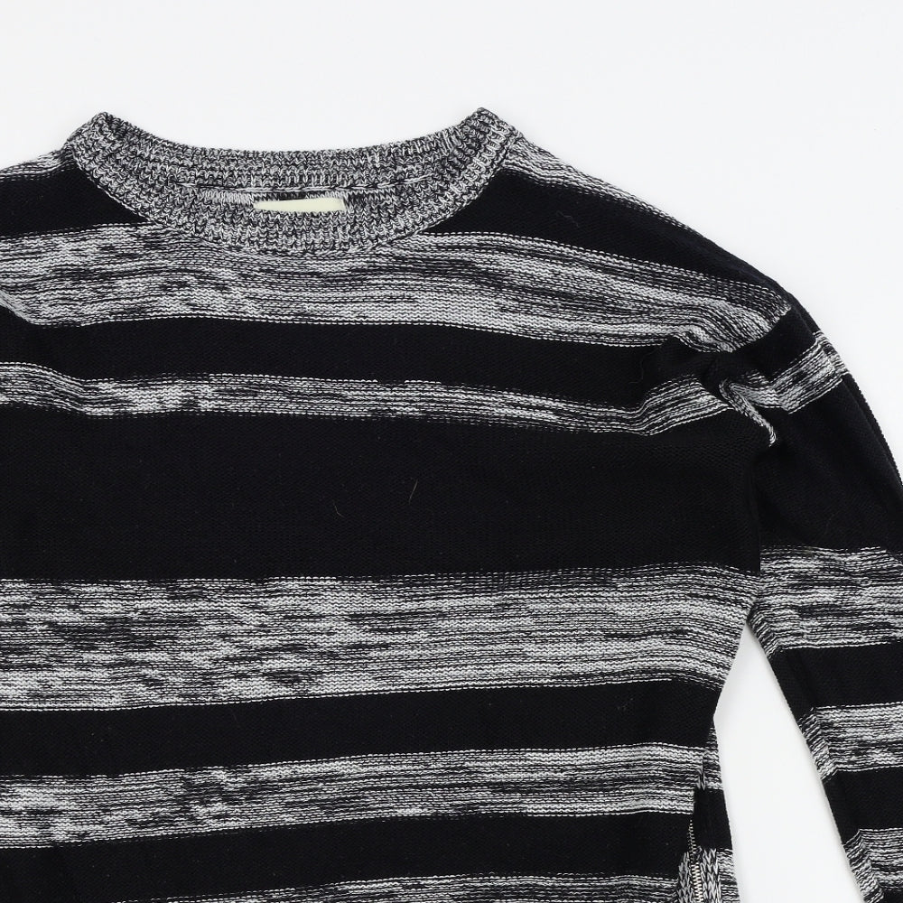 Papaya Womens Black Striped  Pullover Jumper Size M