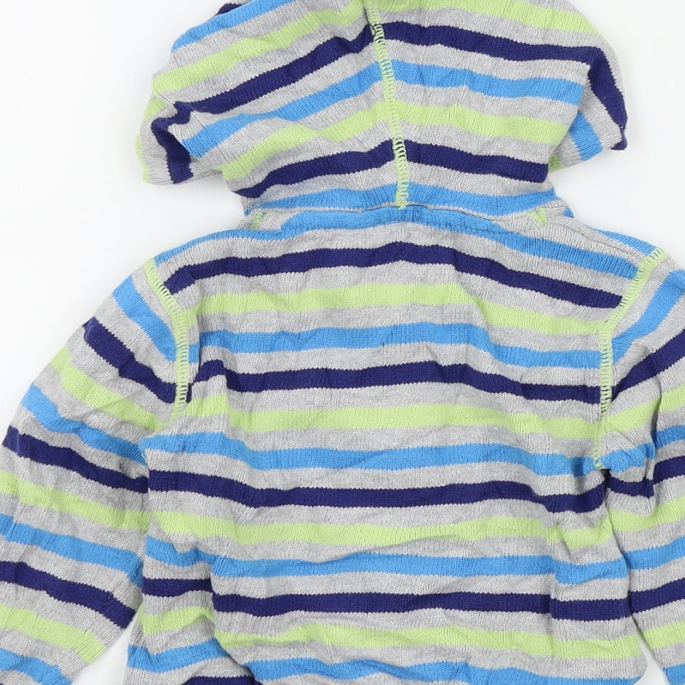 Smile Boys Blue Striped  Cardigan Jumper Size 12-18 Months