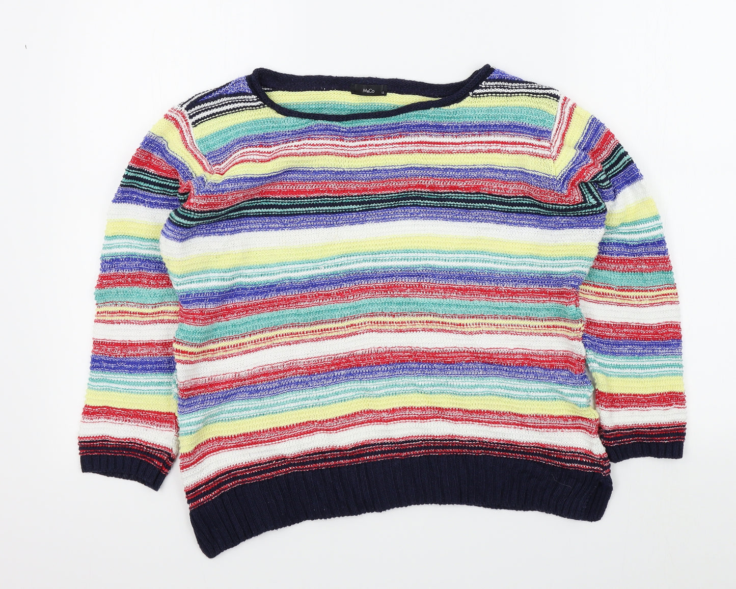 M&Co Womens Multicoloured Striped  Pullover Jumper Size 12