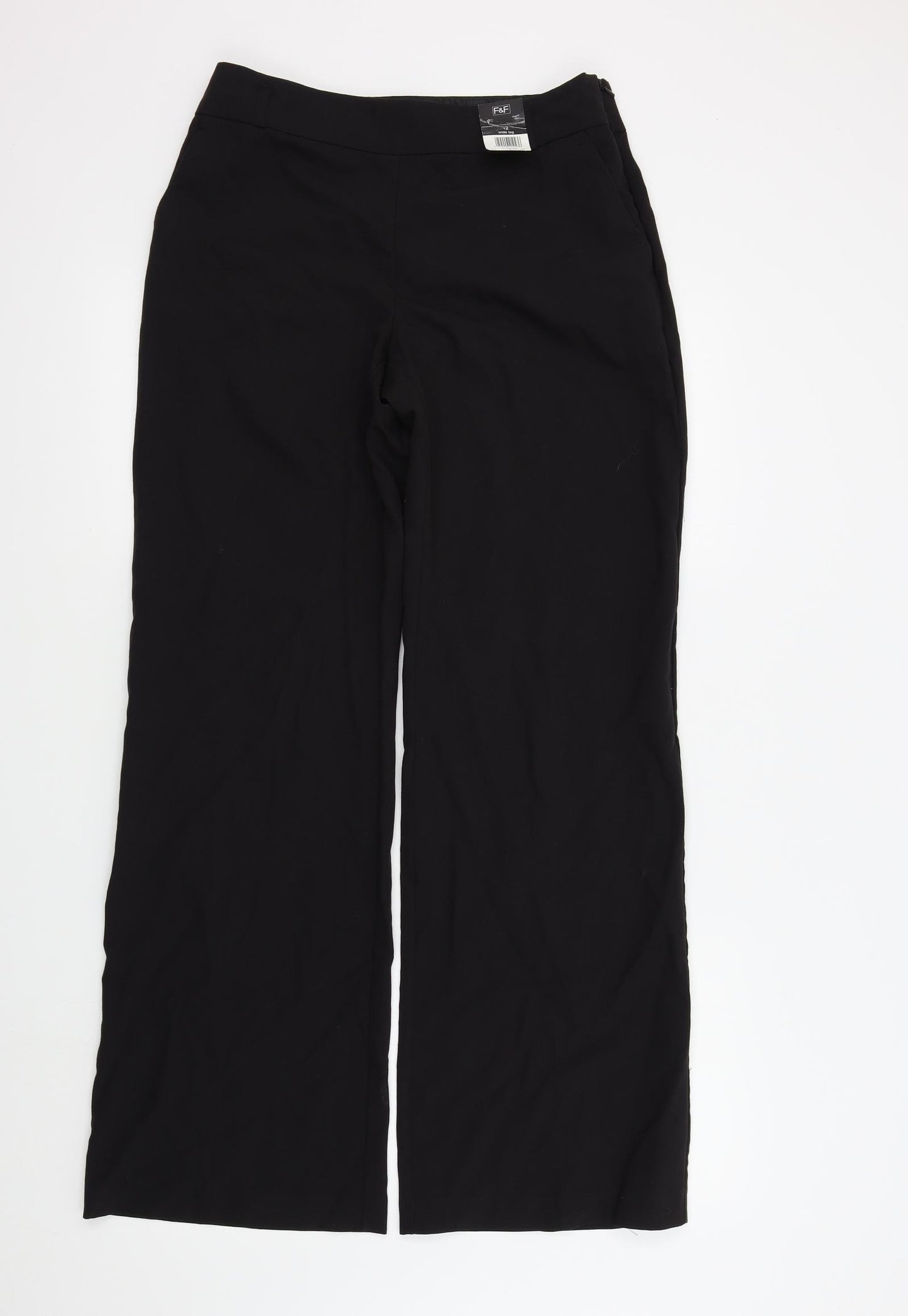 F&F Womens Black   Trousers  Size 12 L31 in