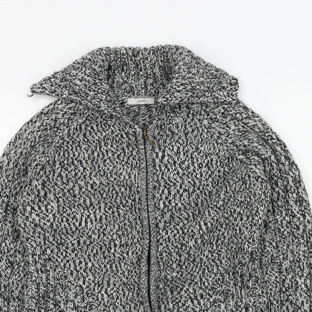 E-vie Womens Black   Full Zip Jumper Size 14