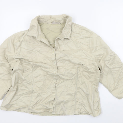 Bonmarché Womens Beige   Basic Button-Up Size 20