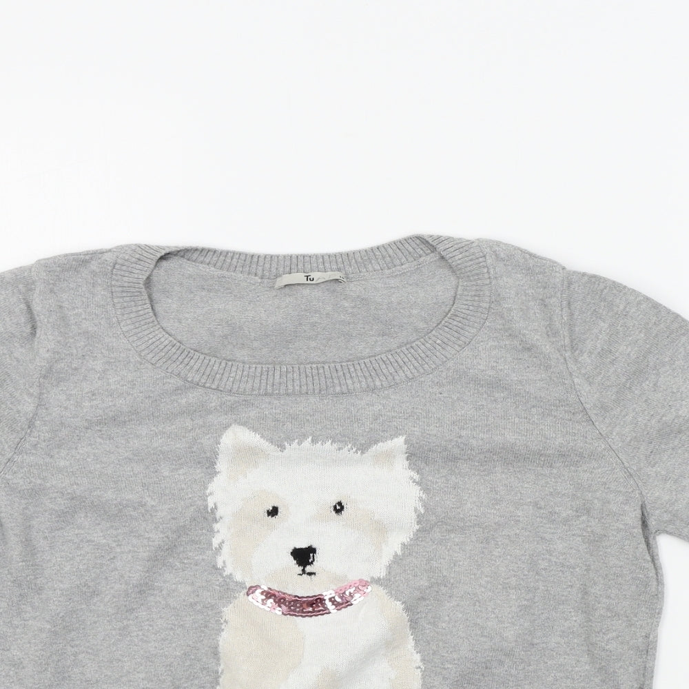 TU Womens Grey   Pullover Jumper Size 10