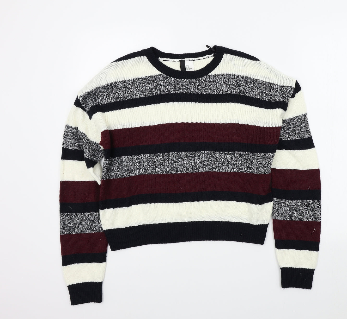 H&M Womens Red Striped  Pullover Jumper Size S