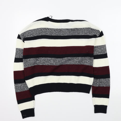H&M Womens Red Striped  Pullover Jumper Size S