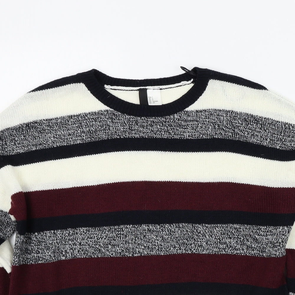H&M Womens Red Striped  Pullover Jumper Size S