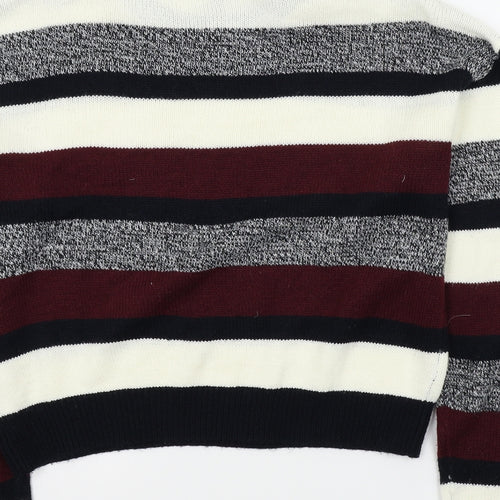 H&M Womens Red Striped  Pullover Jumper Size S
