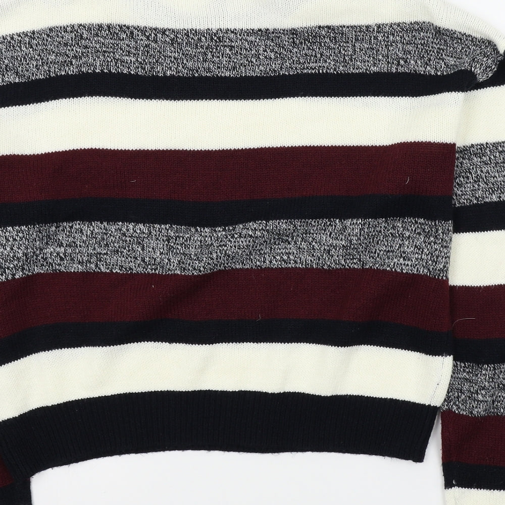 H&M Womens Red Striped  Pullover Jumper Size S