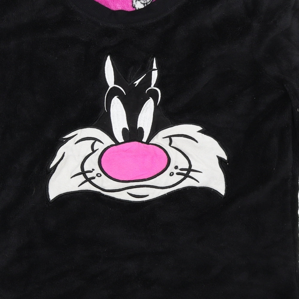 Primark Womens Black Solid  Top Pyjama Top Size M  - looney tunes