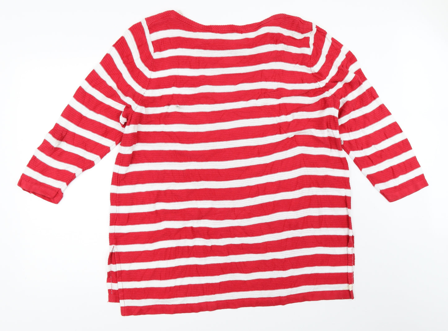Eight Eight Eight Womens Red Striped  Pullover Jumper Size 2XL