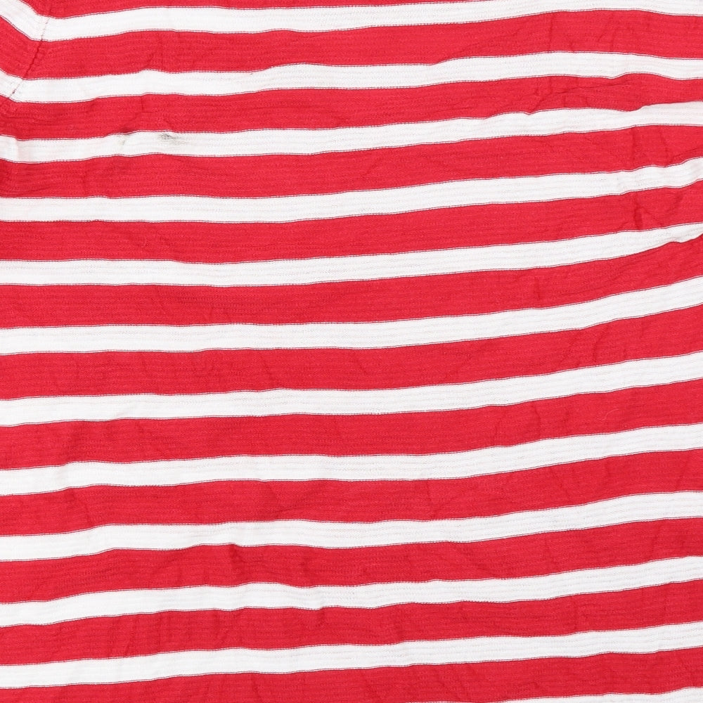 Eight Eight Eight Womens Red Striped  Pullover Jumper Size 2XL
