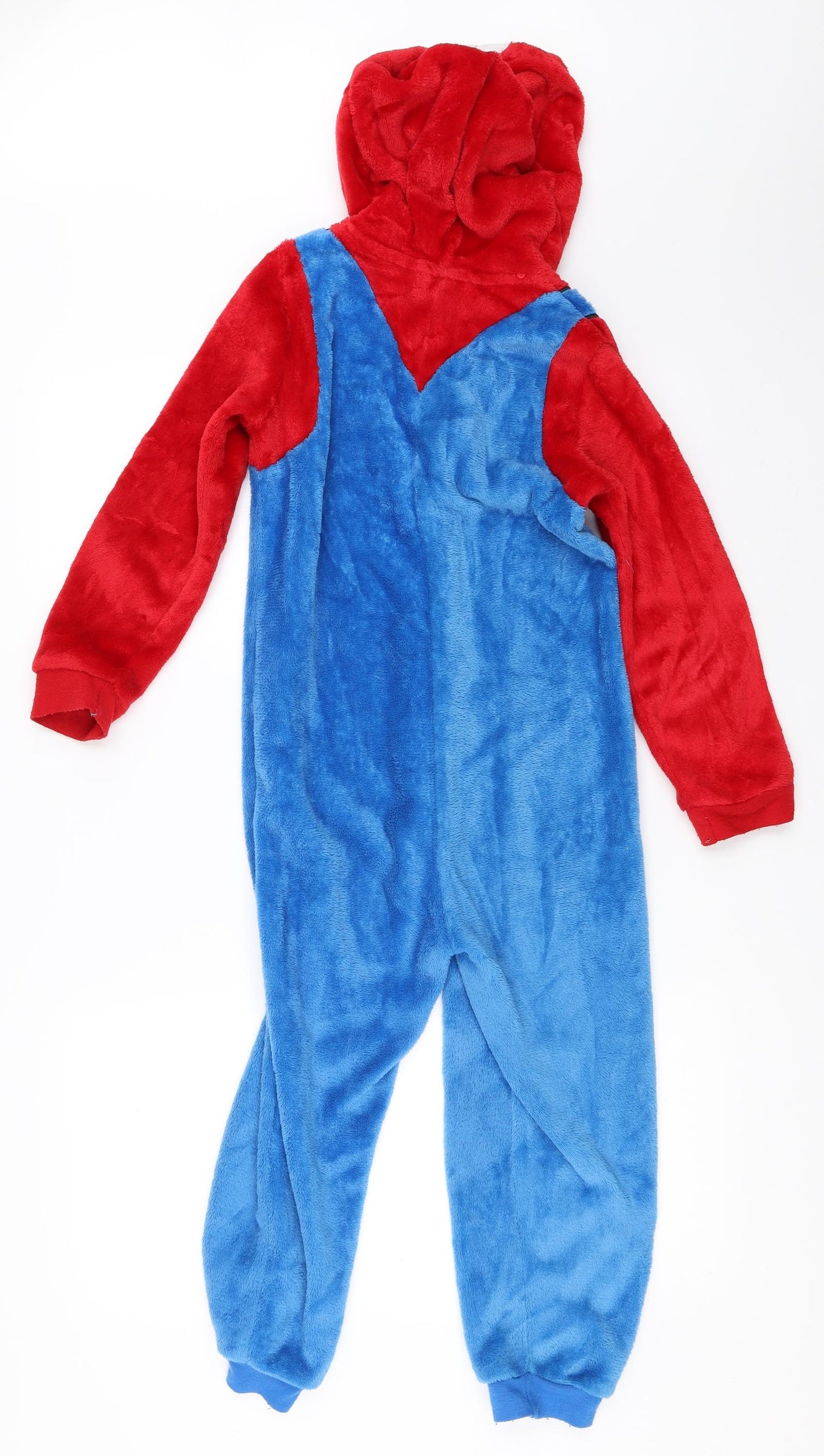 Super Mario Boys Blue Solid   One Piece Size 7-8 Years  - super mario onesie