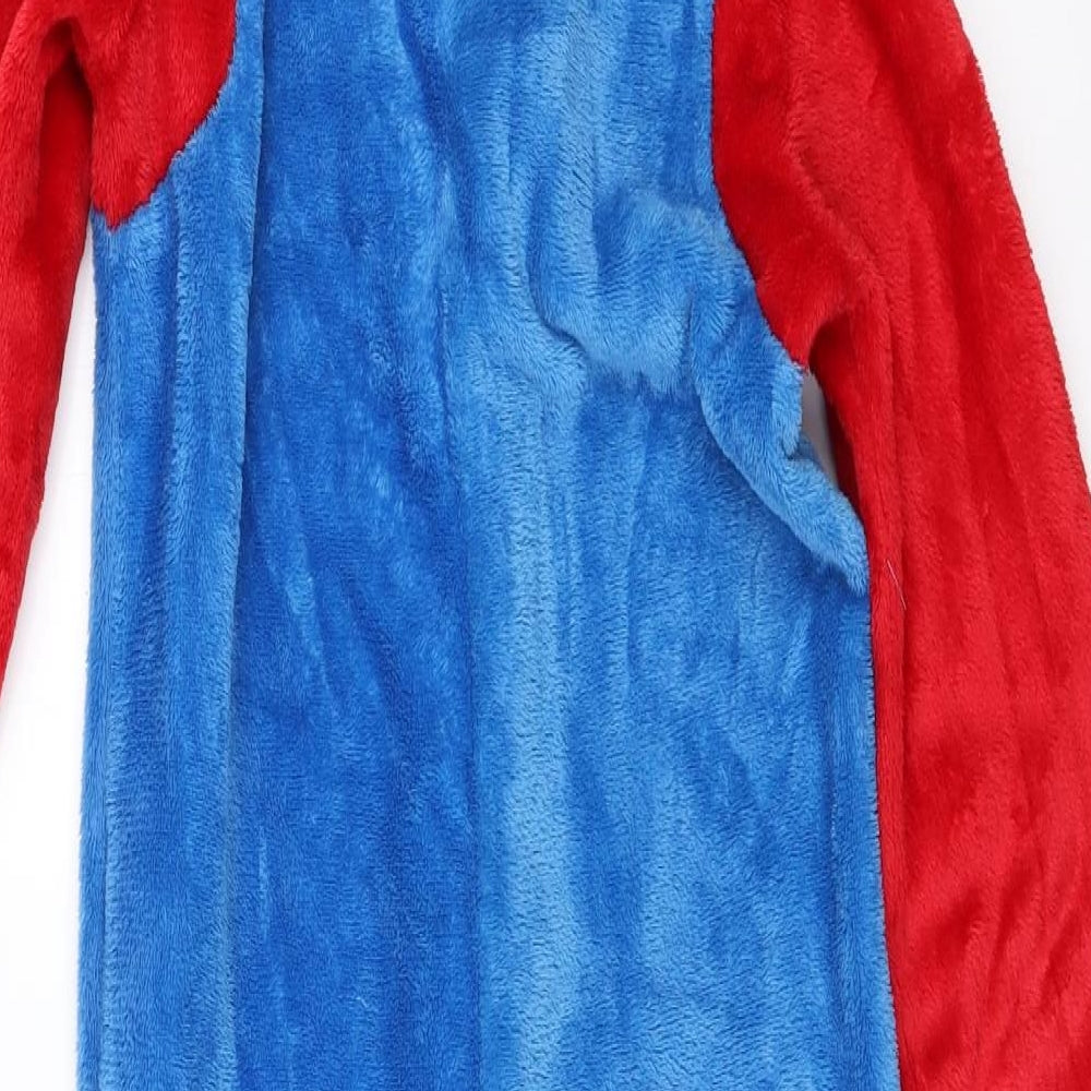 Super Mario Boys Blue Solid   One Piece Size 7-8 Years  - super mario onesie