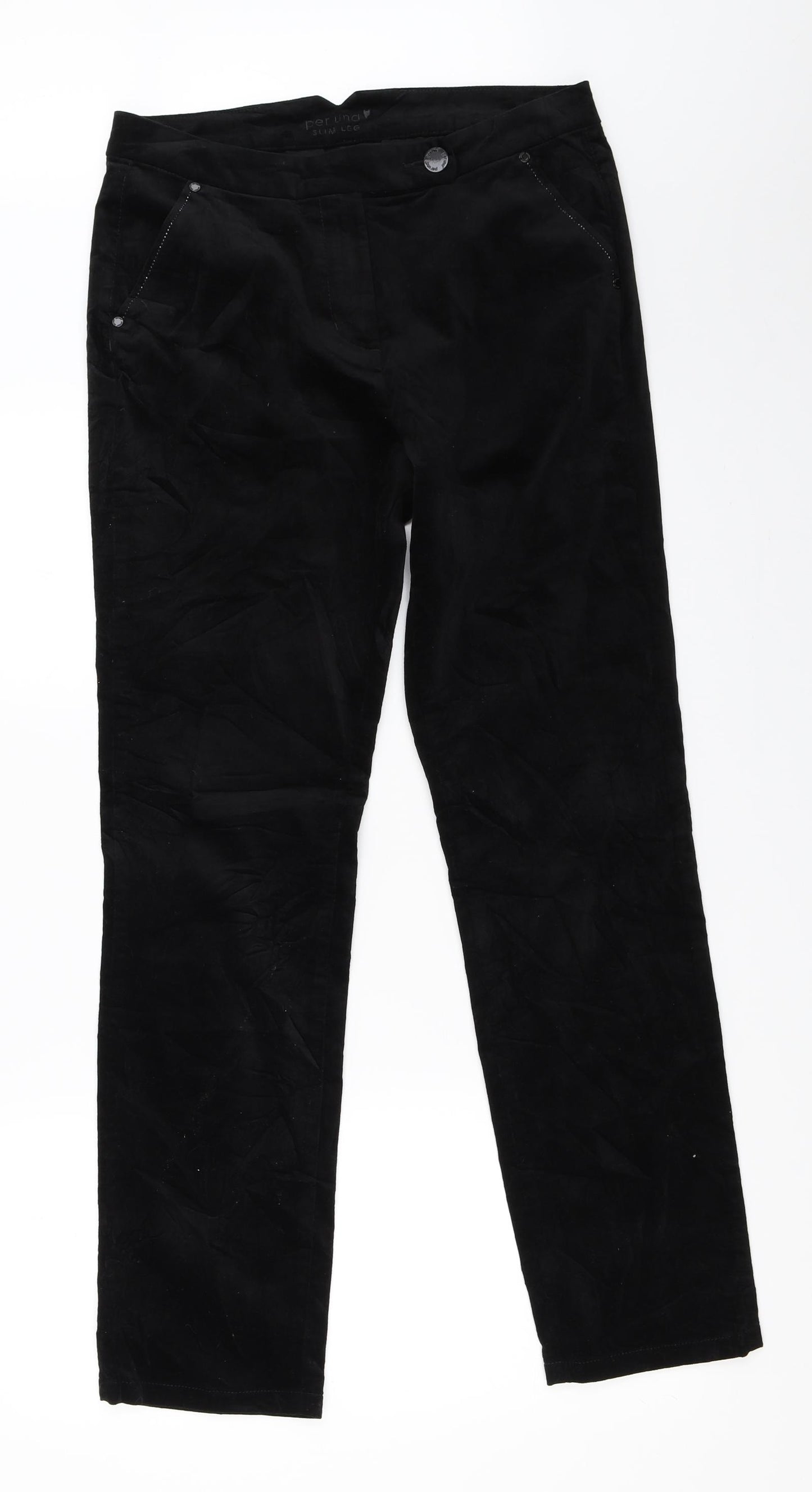 Per Una Womens Black   Trousers  Size 12 L29.5 in