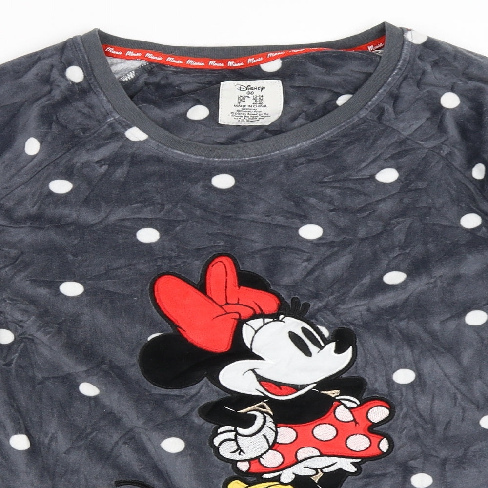 Primark Womens Grey Polka Dot  Top Pyjama Top Size 12  - Minnie Mouse