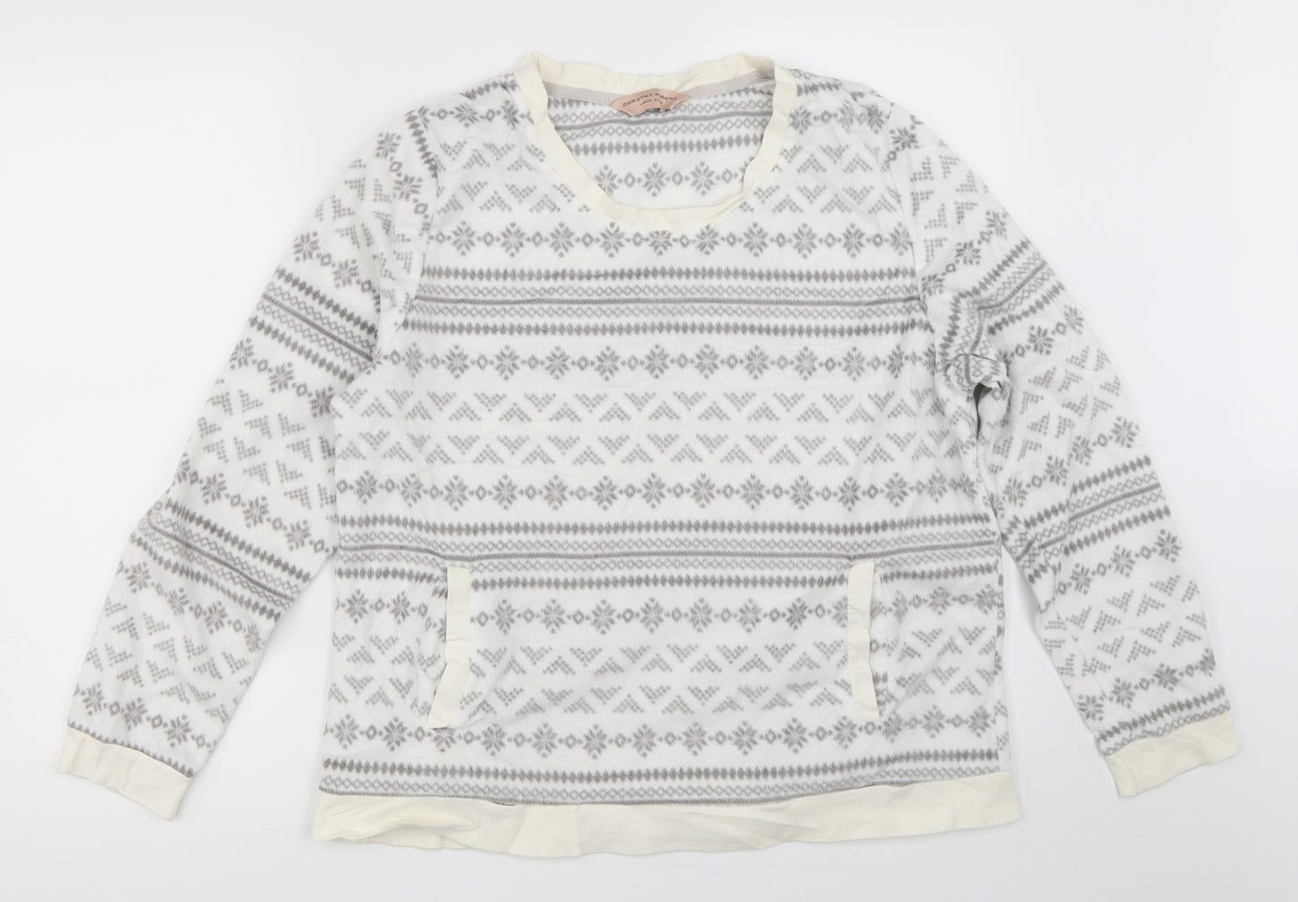 Dorothy Perkins Womens White Solid  Top Pyjama Top Size L