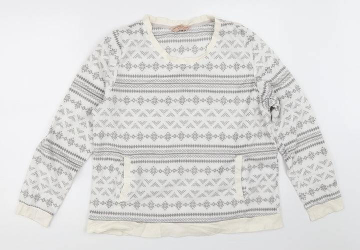 Dorothy Perkins Womens White Solid  Top Pyjama Top Size L