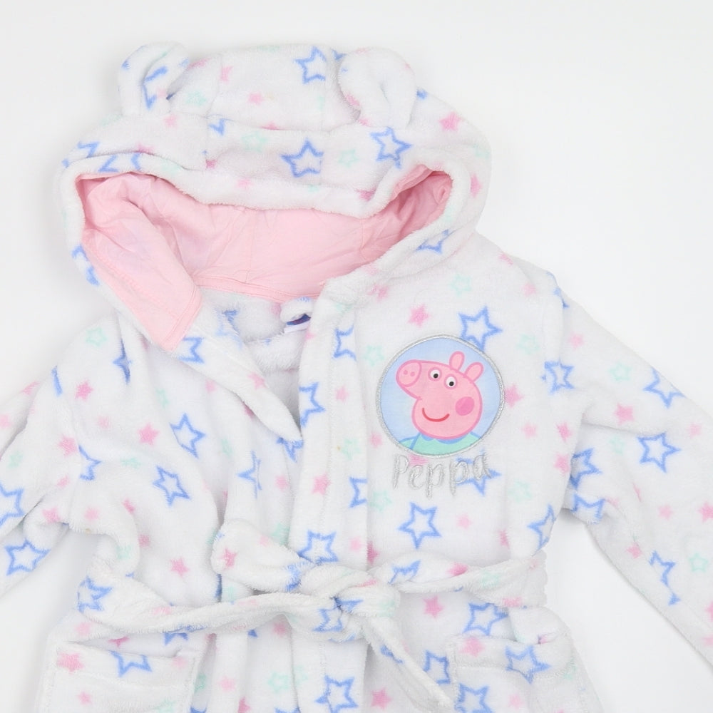 George Girls White Solid  Top Robe Size 3-4 Years  - peppa pig