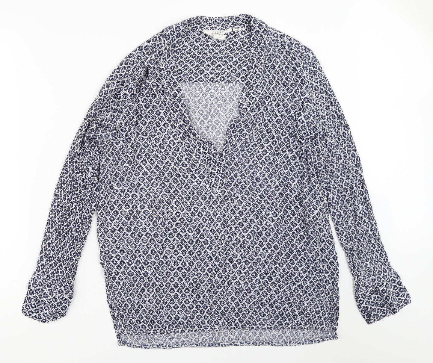 H&M Womens Blue Geometric  Basic Blouse Size 38