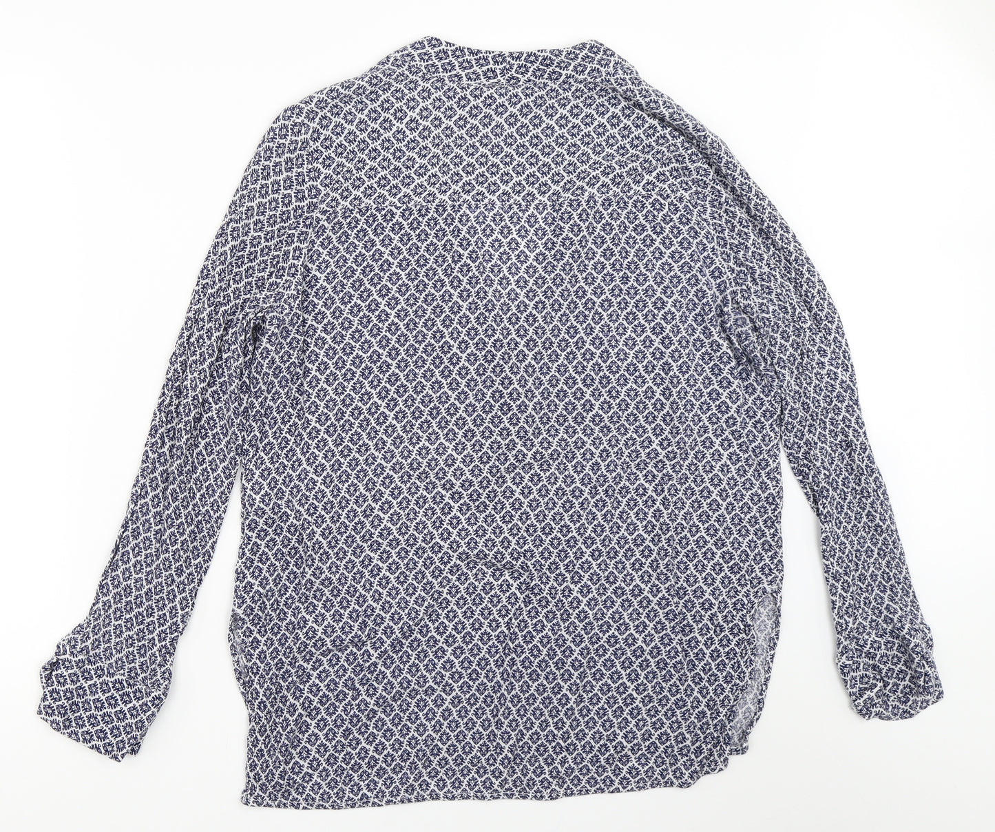 H&M Womens Blue Geometric  Basic Blouse Size 38